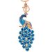 Ligh Luxury Diamond-Encrused Peacock Alloy Keychain For Women, Bag Pendan, Creaive Small Gif, Car Decoraion_voghion.com