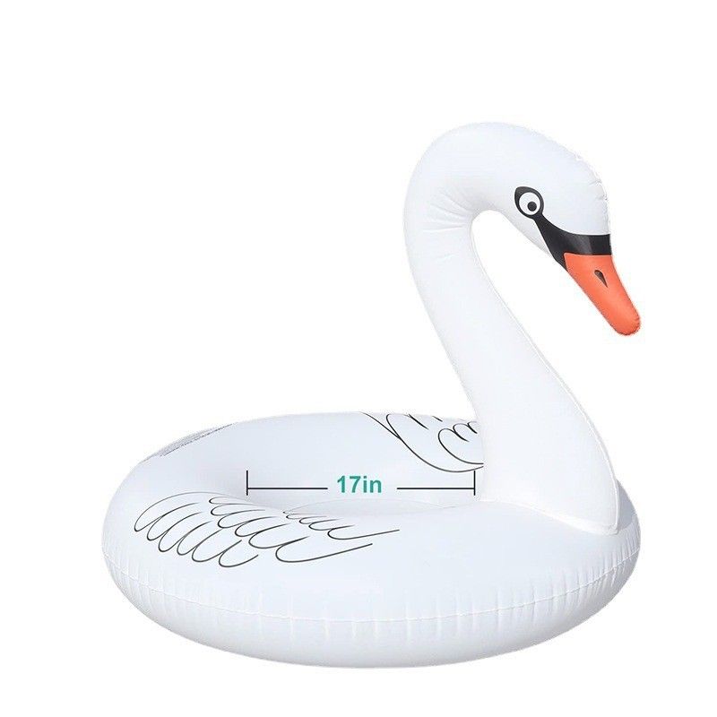 Boia de natação inflável LED cisne branco luminoso flamingo para festa na piscina luminosa reclinável_voghion.com
