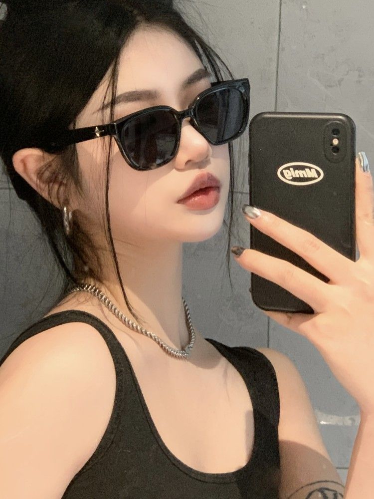 LazyZoom GM Fashion Square Rundes Gesicht Schwarzer Rahmen Polarisierte Sonnenbrille_voghion.com