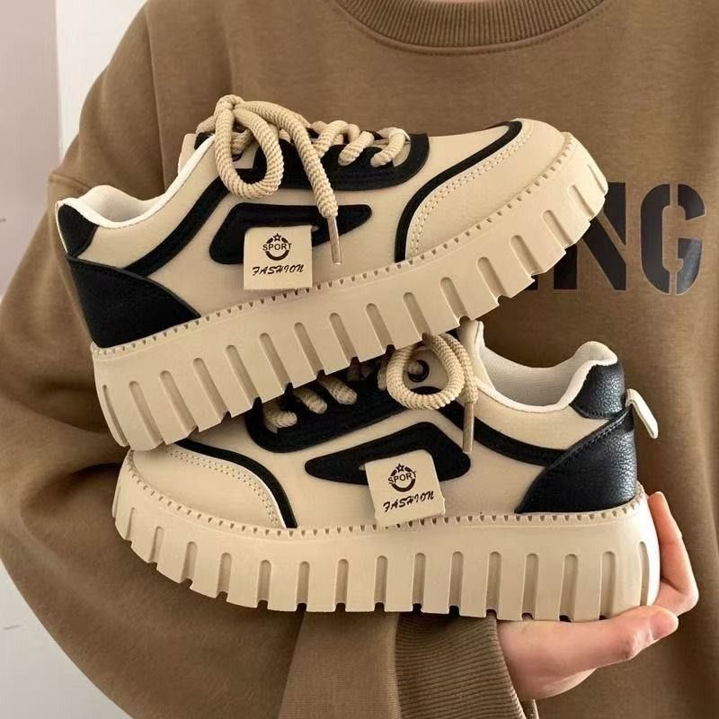 Shoes For Women Thick Soled Height Enhancing Sneakers Fashionable And Versatile High Value White Shoes Internet Celebrity Same Style Casual Shoes_voghion.com