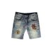 Herrenbekleidung Herren-Jeansshorts im Used-Look mit Stickerei und Spritzer-Design – dehnbare, lässige Streetwear-Cargo-Shorts mittlerer Länge (Hellblau)_voghion.com