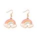 Pendientes colgantes de aleación con forma de U de color rosa, estilo nube arcoíris, estilo dulce, estilo japonés y coreano, con fragancia pequeña, sencillos para mujer_voghion.com