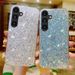 Shiny Glitter Silicone Case for Samsung Galaxy A14 A34 A54 A04 A24 5G Coque Gold Silver Foil Soft Back Cover_voghion.com