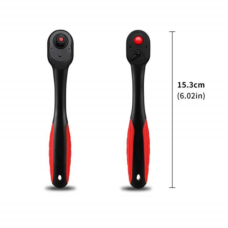 Heißer Verkauf 3-teiliges Set mit 72 Zähnen, gebogenem Griff, groß, mittel, klein, fliegender bidirektionaler Schnellsteckschlüssel-Ratsche_voghion.com