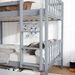 Twin Over Twin Rubber Wood Bunk Bed With 2 Drawers,Convertible Into 2 Twin Beds,Twin Size Bunk Bed With Ladder And Safety Guardrails ,Grey_voghion.com