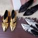 Sheepskin Version Height Enhancing Two Way Shoes For Women, One Step Slip On, Pleated Pointed Toe, Elegant Hollow Flat Shoes_voghion.com
