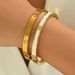 Σετ 2 τεμαχίων/σετ βραχιόλια από ανοξείδωτο ατσάλι με χρυσά καρφιά, μικρό βραχιόλι μέσης με τετράφυλλο τριφύλλι, χρυσά βραχιόλια_voghion.com