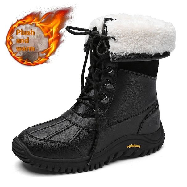 Women's Outdoor Winter Boots With Fur Lining - Lace Up Ankle Snow Shoes For Women Plus Size Available_voghion.com