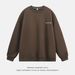 Retro Colorblock Crewneck Sweatshirt – Oversized Graphic Print Pullover (Brown, Unisex Streetwear Essential)_voghion.com
