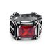 Dominant rectangular red inlaid black for men and women, cross index finger ring trendy_voghion.com