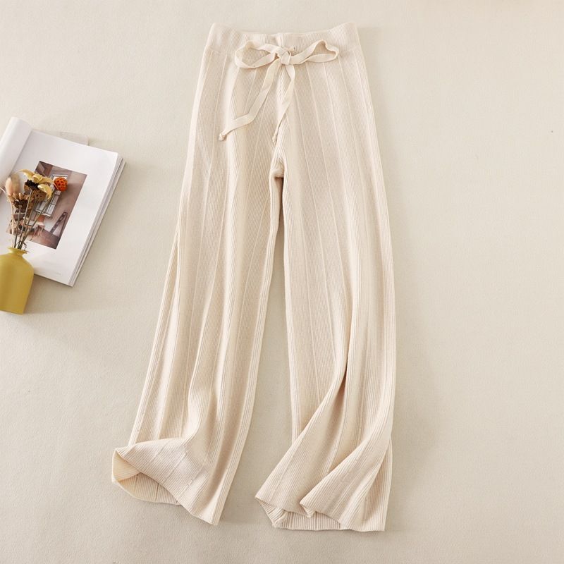 Women's fashion loose vertical vertical slacks loose vertical stripes_voghion.com