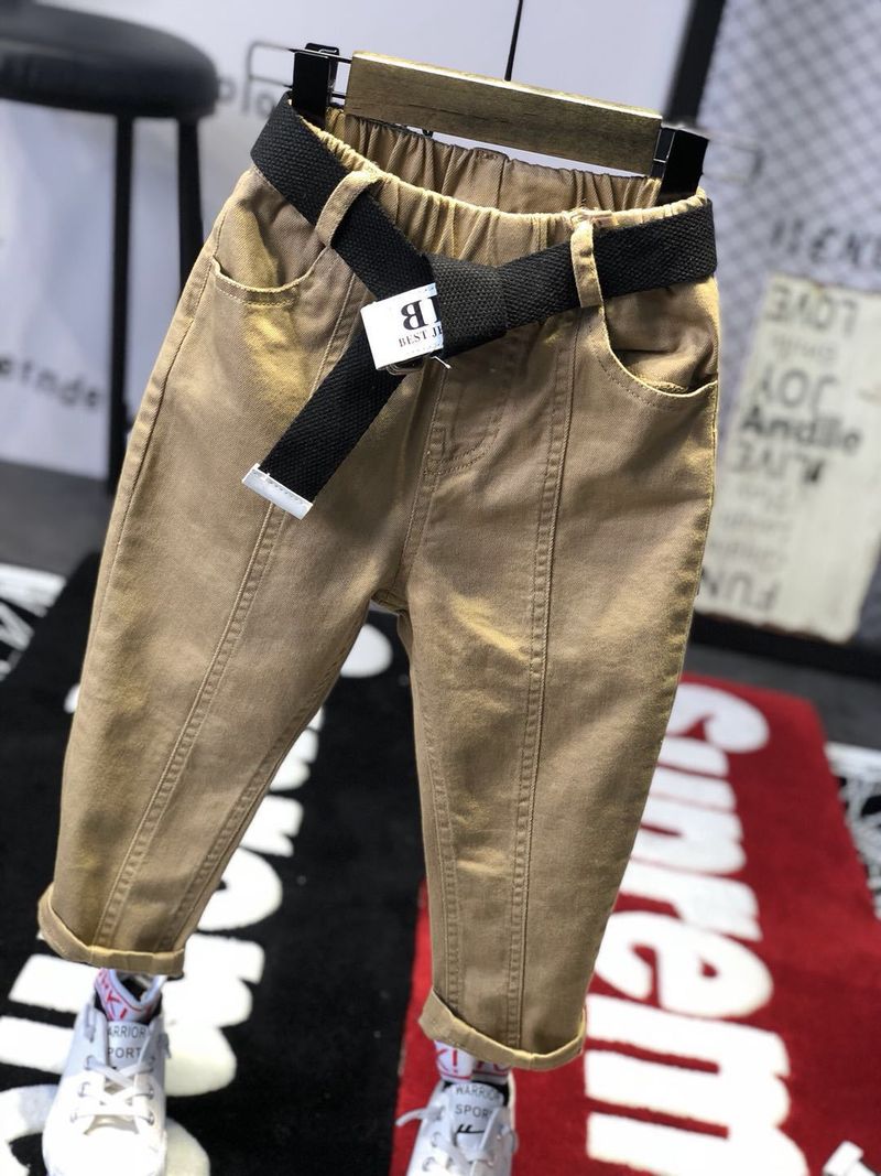 Pantaloni băieți primăvară toamnă 2024 stil nou, pantaloni casual elastici eleganti pentru copii, toamnă la modă și frumos pentru copii_voghion.com
