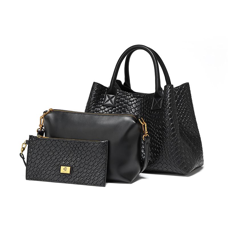 Borse da donna, nuove borse a tracolla con motivo intrecciato, borsa a mano, borsa versatile con clip, moda, leggera, lusso, semplice, set 1687, 3 in 1_voghion.com