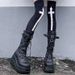 Damenstiefel Kniehohe Stiefel Absatzstiefel Damen Stiefeletten Herbst Winter Kurze Stiefel Keilabsatz Motorrad Für Damen Neu Groß Punk Style Street T_voghion.com