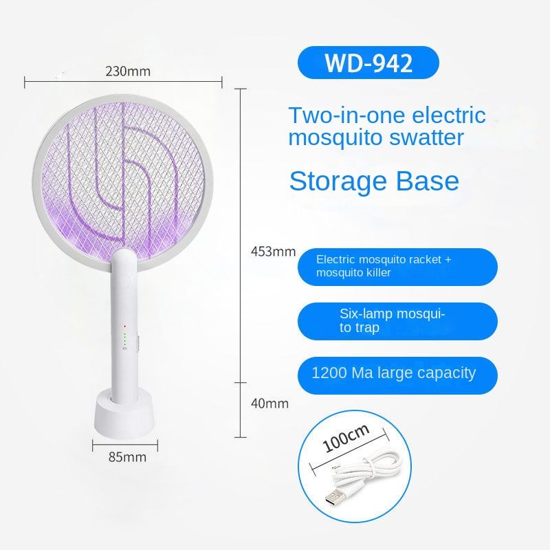 PALONE Electric Fly Swatter 3000V Bug Zapper Racket 2 in 1 Fly Swatter with 1200mAh Battery Rechargeable Mosquito Killer Lamp_voghion.com