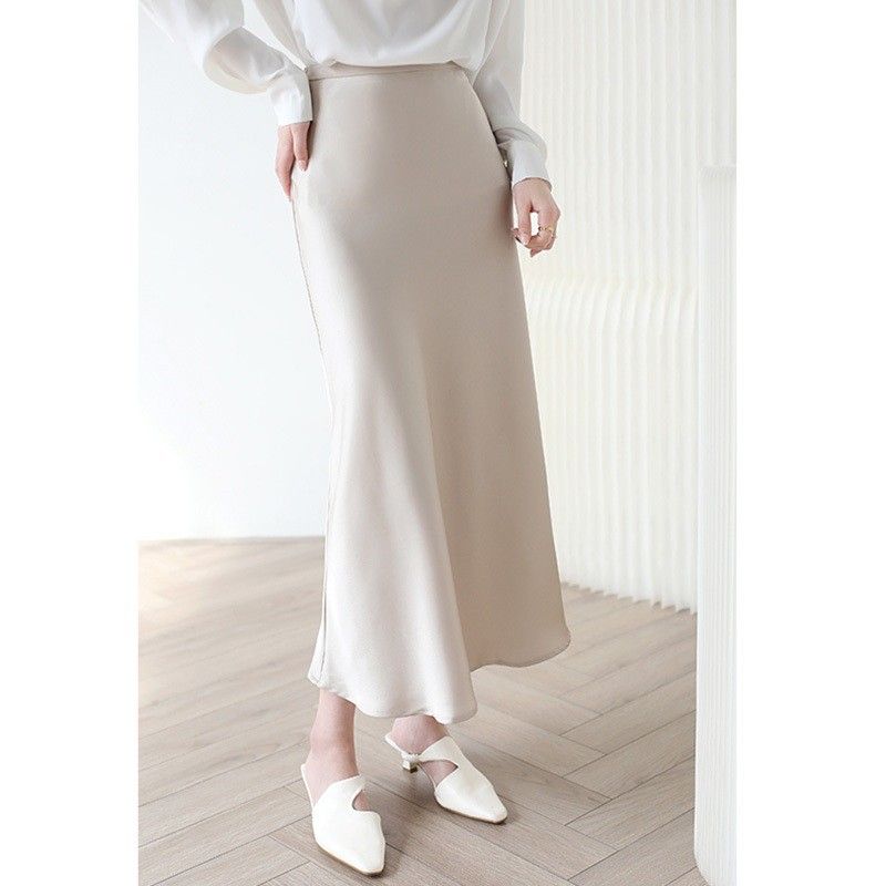 Summer Luxury French Triacetic Acid Satin Silk Purple Half for Women's Mid length High end Fishtail Long Dress_voghion.com