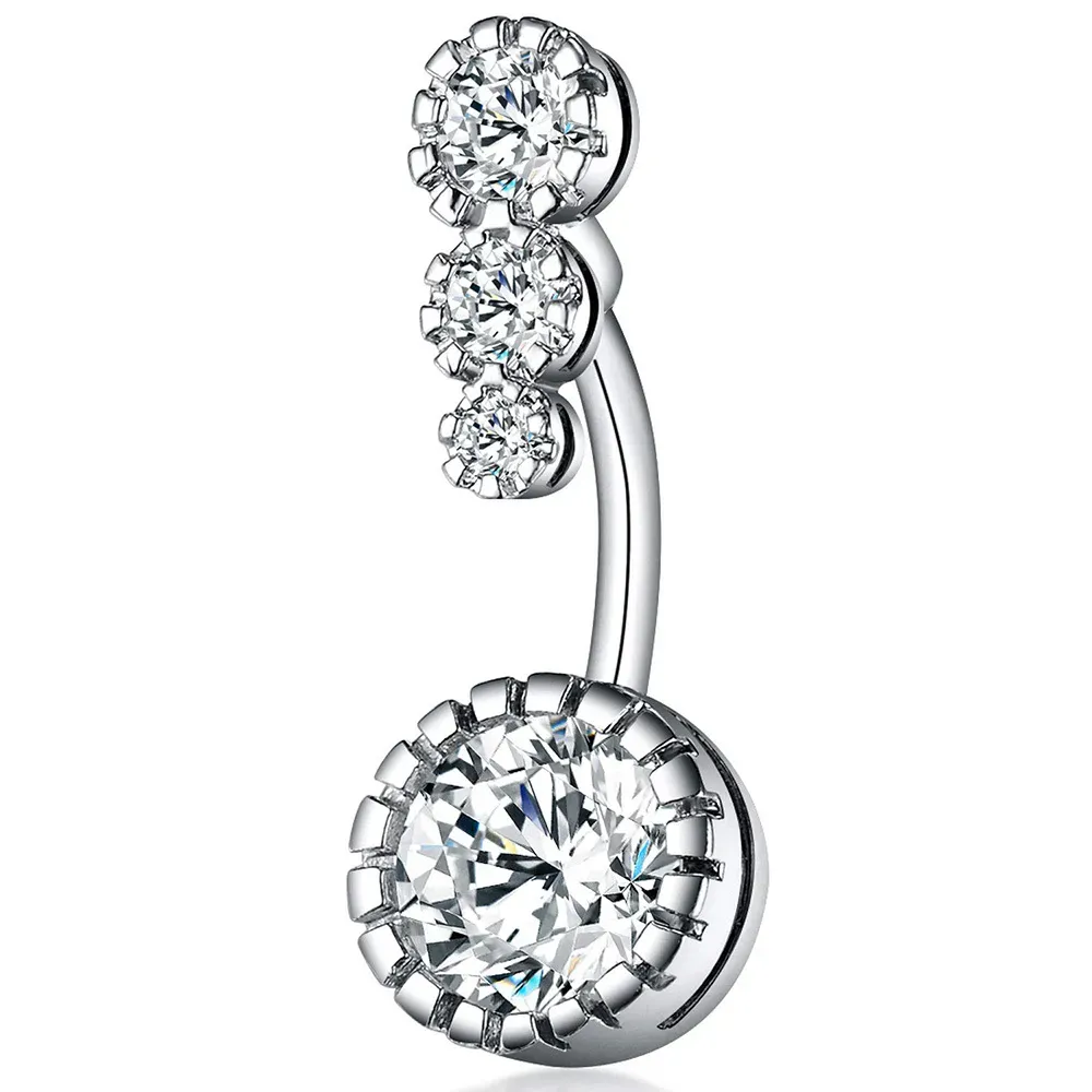 Anelli sexy in acciaio inossidabile con zirconi, piercing all'ombelico, piercing all'ombelico, anello con 6 fiori di cristallo austriaco_voghion.com