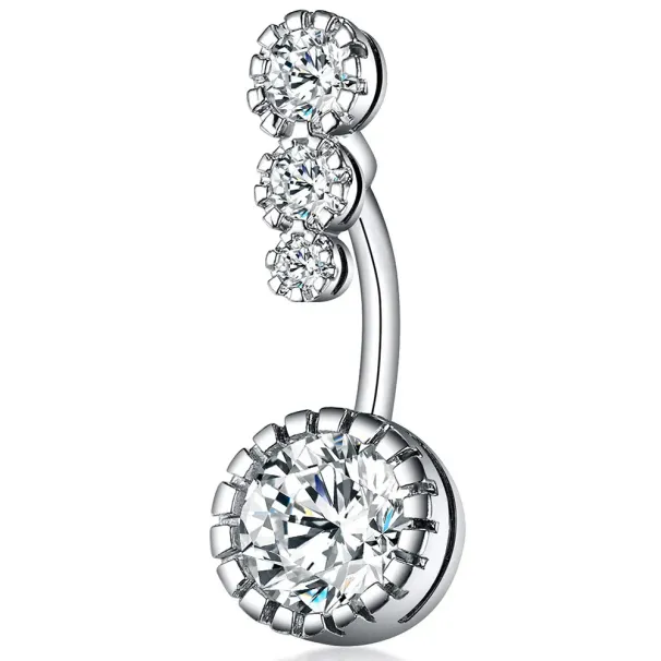 Anelli sexy in acciaio inossidabile con zirconi, piercing all'ombelico, piercing all'ombelico, anello con 6 fiori di cristallo austriaco_voghion.com