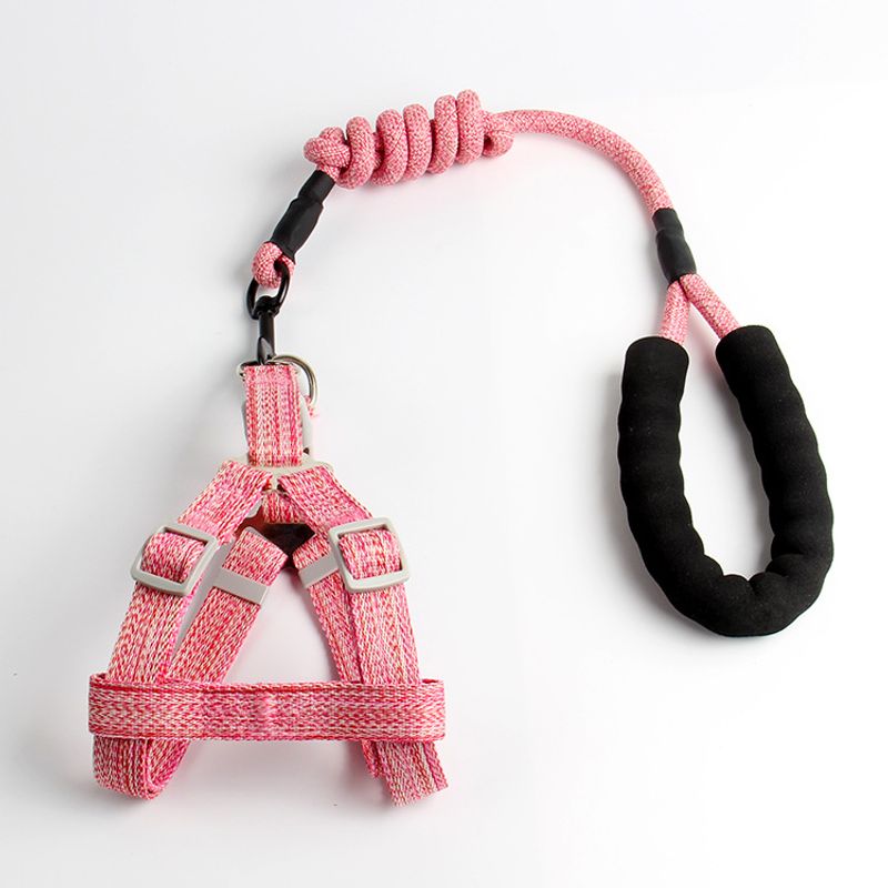 Harnais pour animaux de compagnie, laisse ronde pour petits et moyens chiens, équipement de traction pour la poitrine et le dos._voghion.com
