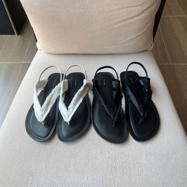 Sandali con punta in tessuto di seta comodi e minimali, estivi, casual, da donna, The Row2023_voghion.com