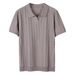 Men's Clothing Retro Short Sleeved Sweater Men's Textured Business Casual Polo Shirt Men's Lapel T Shirt Men_voghion.com