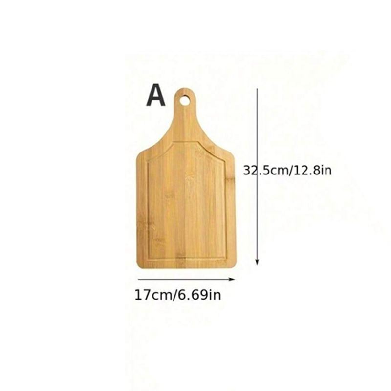 Tagliere in bambù con manico Vassoio in legno Rettangolare rotondo Tagliere per pelare la pizza Tagliare alimenti Pane Frutta Verdura_voghion.com