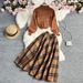 Women's autumn new style knitted top temperament skirt two-piece set_voghion.com