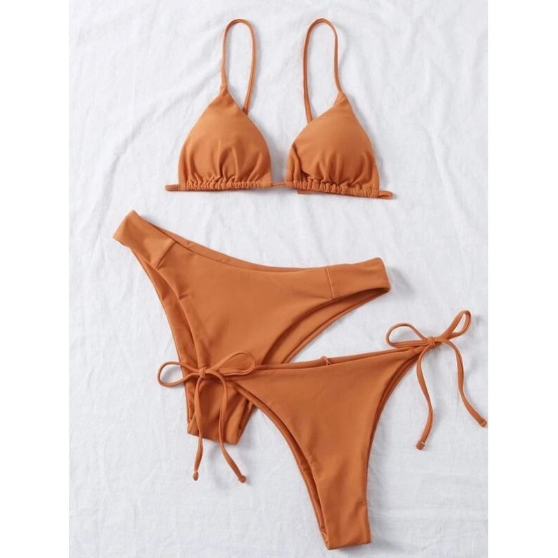 Women's Clothing New Multi Color Bikini Solid Color Split Swimsuit Three Piece Suit Fashion Bikini Swimsuit For Women_voghion.com