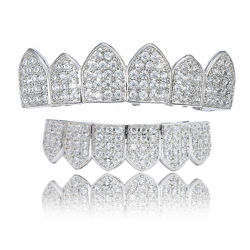 Body Jewelry S925 Silver Moissanite Braces Hip Hop Braces Vampire Fangs_voghion.com
