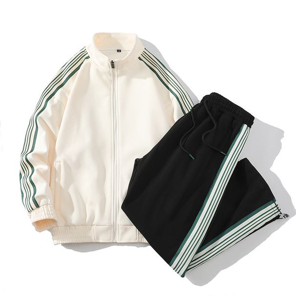 Ανδρικά ρούχα Νέα Ανοιξιάτικα και Φθινοπωρινά Κοστούμια Ζευγαριού Ανδρικά Casual Αθλητικά Κοστούμια Ανδρικά Ζακέτα Ζακέτα με φερμουάρ δύο κομμάτια Γυναικεία τάση_voghion.com