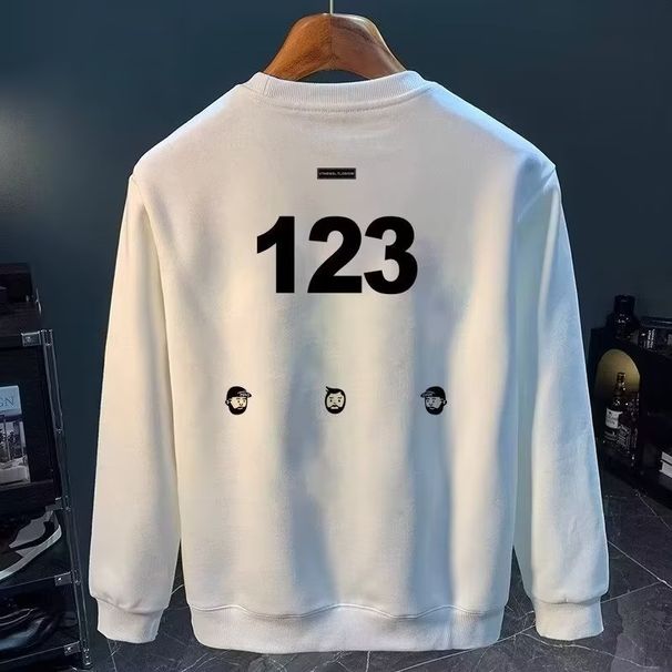 Herrenbekleidung Rundhals-Sweatshirt für Herren, lockeres Design, Smiley-Print, amerikanischer Stil, Retro-Instagram-Stil, modisches Marken-Oberteil für Frühling und Herbst_voghion.com