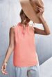2023 Spring/Summer New Casual Ruffle Edge V-Neck Lace up Sleeveless T-shirt Top_voghion.com