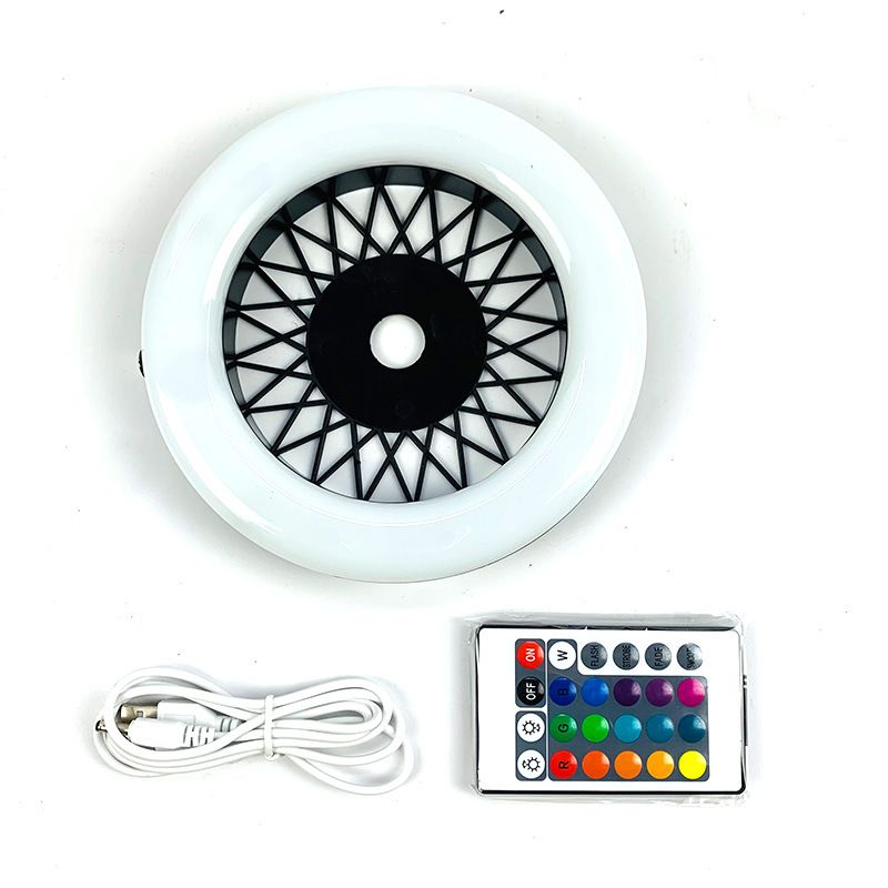 Lampada ad anello LED colorata RGB con vassoio in rete con telecomando Sheesha Cachimba Decora per feste/club/bar_voghion.com