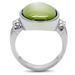 TK211 - High polished (no plating) Stainless Steel Ring with Precious Stone Conch in Green color_voghion.com