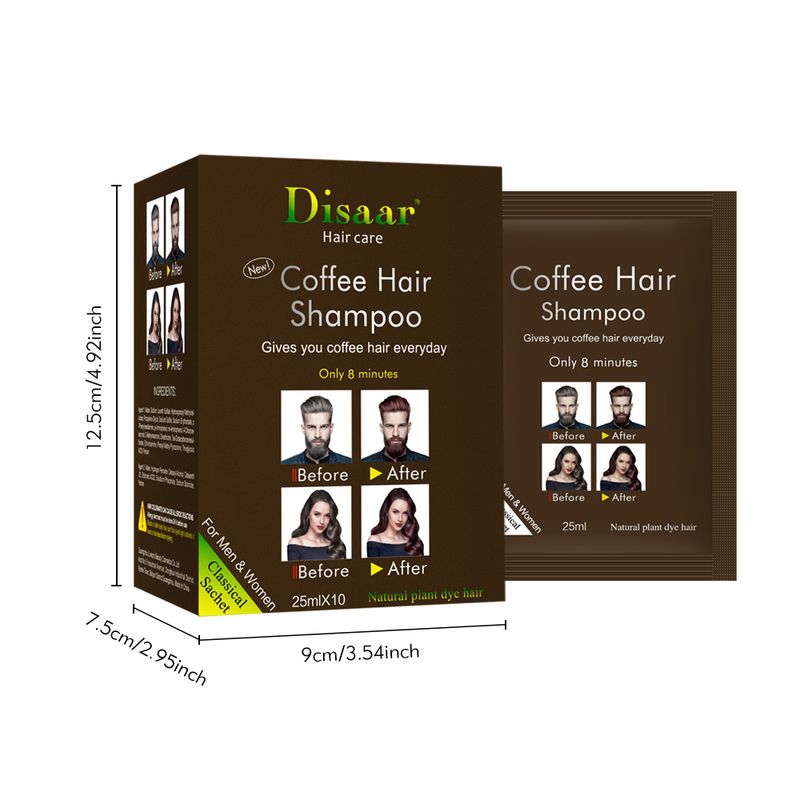 25ml Bag Disaar Dye Hair Brown Shampoo new_voghion.com