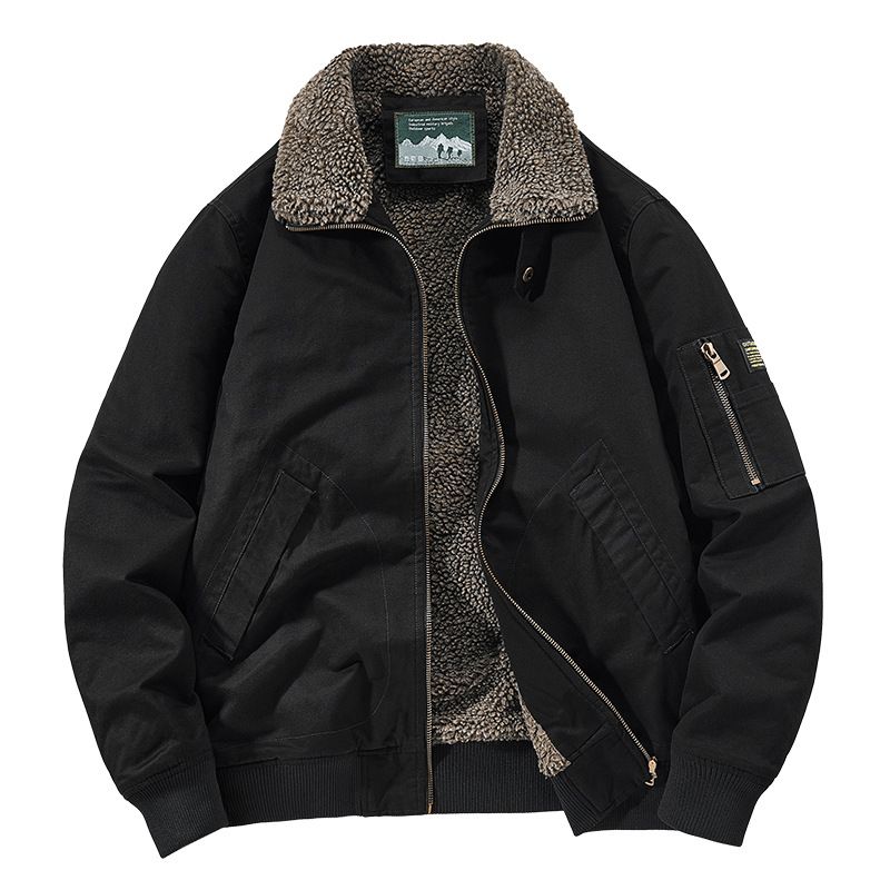 Herrenbekleidung Mantel aus gewaschener Baumwolle für Herbst und Winter, Herrenmantel aus Samt, Herrenjacke, Oberteile, Herrenmantel aus Lammwolle mit Revers, Arbeitskleidung, Baumwollmantel_voghion.com