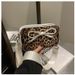 shoulder underarm small square bag female personality PU leather leopard print baguette bow fashion Y2K bag new year valentine bag_voghion.com