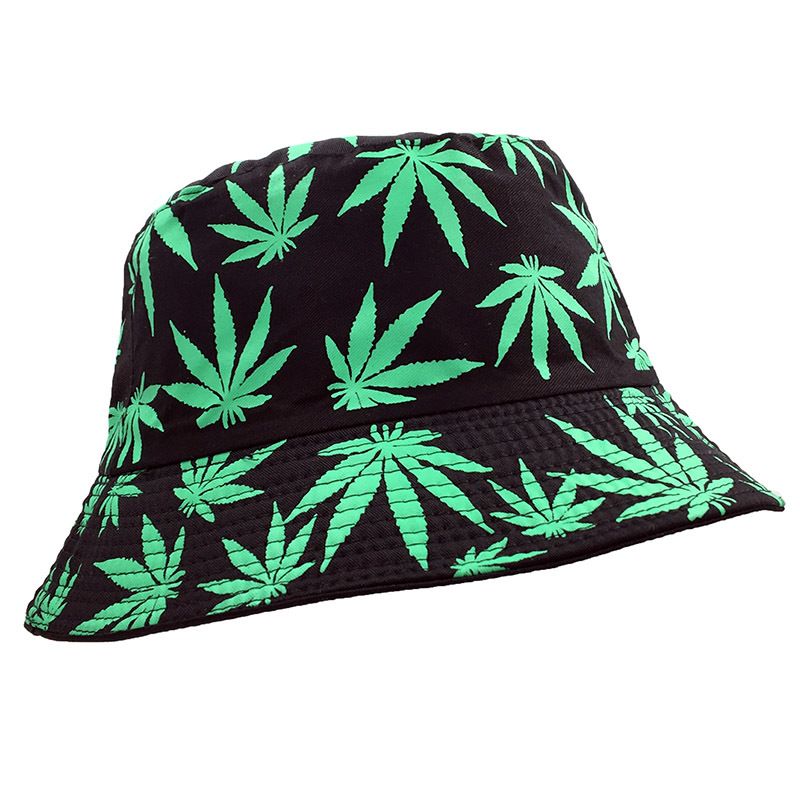  Sombrero de pescador de hoja de arce de nuevo color, sombrero de cuenca de hip-hop de moda, visera de sol que combina con todo para exteriores, algodón puro_voghion.com