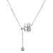 Silver Natural White Mother-of-Pearl Small Waist Necklace For Women With Zircon Tassel Pendant, High-End Elegant_voghion.com