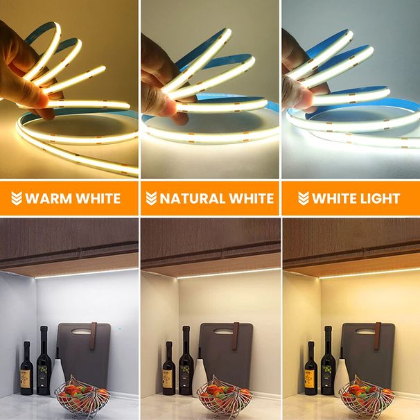12V High Density COB LED Streifen Lichter Flexible Band Seil Schrank Beleuchtung Lampe_voghion.com