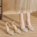 Damenschuhe Elegante Schleife High Heels Spitzschuh Stiletto Sandalen mit Perlenakzenten für Hochzeitsfeier Abendkleid_voghion.com