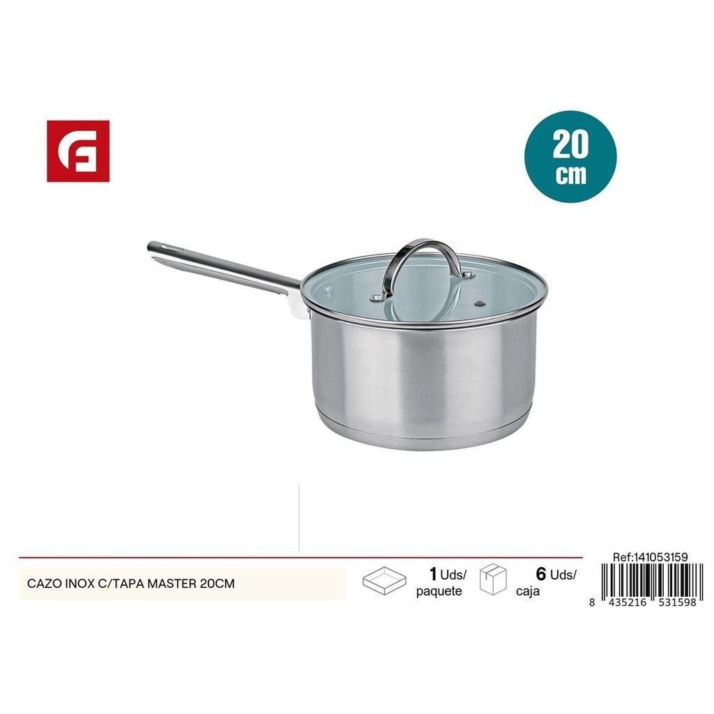 Cacerola Master de acero inoxidable de 20 cm con tapa - Utensilios de cocina_voghion.com