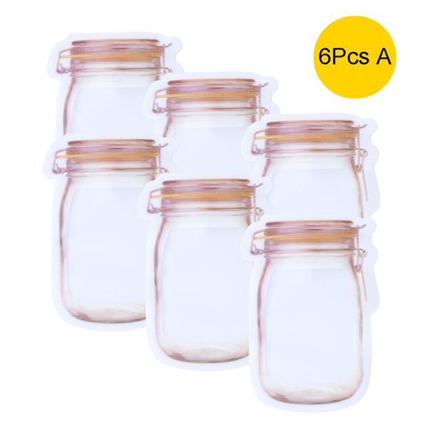 6 st återanvändbara masonburkpåsar livsmedelsgodis matförvaring dragkedja väska bärbar köksförsegling mutter kakor mellanmål mason arrangör_voghion.com