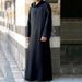 Hot Sale Minimalist Arabic Style Men's Long Hooded Thobe Muslim Robe_voghion.com