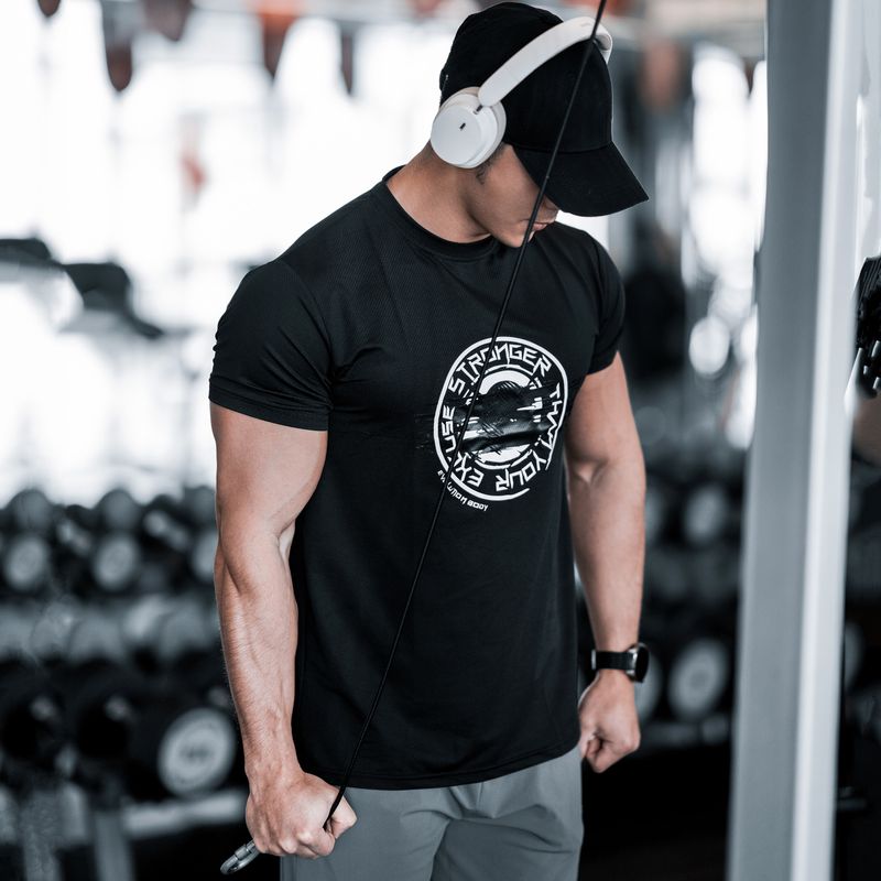  Spring/Summer New Men's Sports, Leisure, Running, Fitness Training, Quick Drying, Elastic, Ice Feeling Short Sleeve_voghion.com