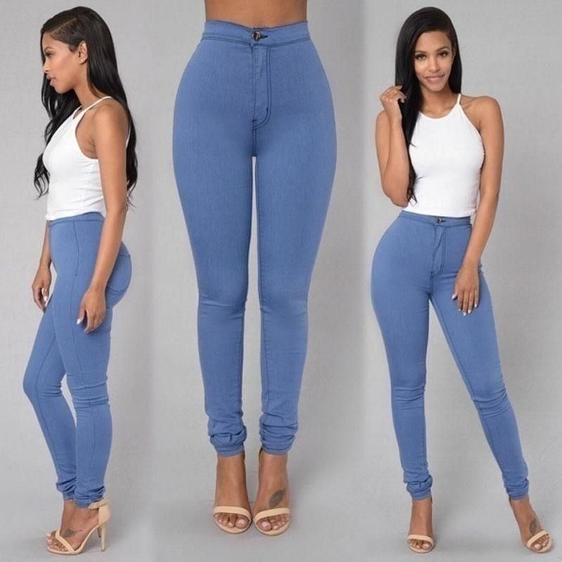 Women's Clothing Jeans Women's High Waist Leggings Outer Wear Spring Large Size Black Pencil Pants Nine Points Trousers Small Pants In Stock_voghion.com