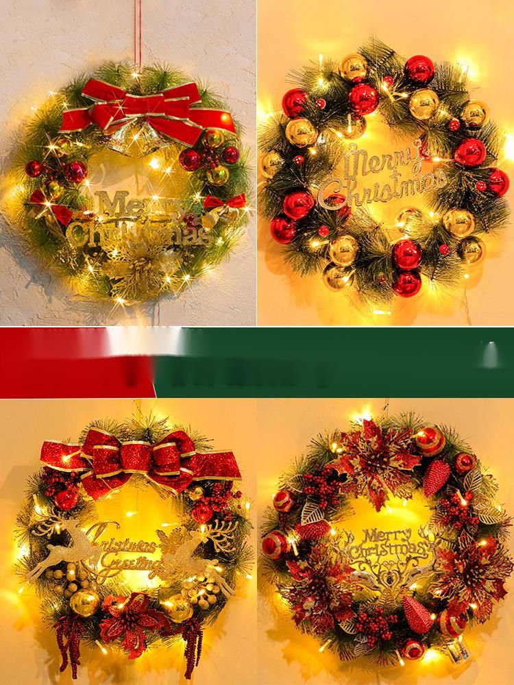 Decorative Wreath Photo Prop Scene Setup Vine Christmas Tree Ornament Peripheral Wall Door Hanging_voghion.com