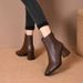 Square Toe British Martin Boots For Women, Versati Autumn And Winter High Ank Boots, Chunky Heel 2024 New French_voghion.com