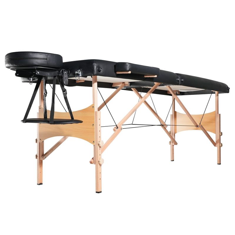 VEVOR Portable Massage Table 24" W, 2 Folding Lightweight Massage Table, 8-Level Height Adjustable Salon Tattoo Bed, Spa Table With Headrest, Armrests, Hand Pallet & Carrying Bag, 600LBS_voghion.com