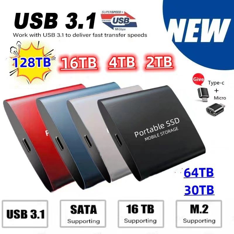 Héichgeschwindeg Solid-State mobil Festplack 16TB 6TB 2TB nei aktualiséiert extern SSD gëtt am selwechten Dag geschéckt._voghion.com